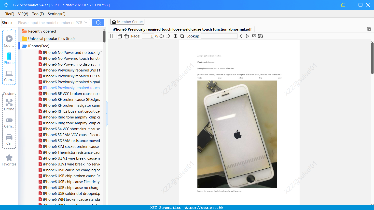 IPhone6 Previously Repaired Touch Loose Weld Cause Touch Function Abnormal